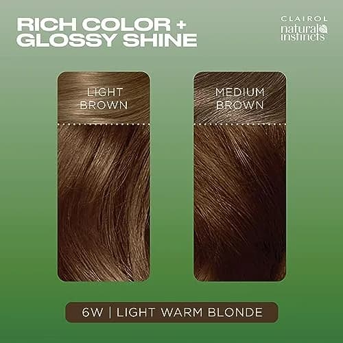 Clairol Natural Instincts Demi-Permanent Hair Dye 6W Light Warm Brown 177ml (5.85 Fl Oz) | Ammonia-Free Vegan Hair Color with Coconut Oil & Aloe Vera thumbnail 4