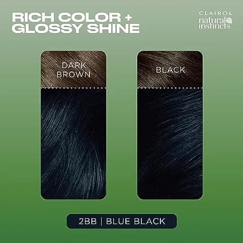 Clairol Natural Instincts Demi-Permanent Hair Dye, 2BB Blue Black, 172ml (5.85 Fl Oz) | Ammonia-Free Vegan Color thumbnail 4