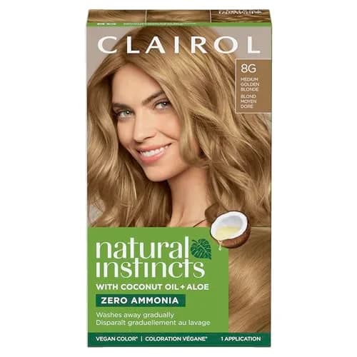 Clairol Natural Instincts Demi-Permanent Hair Dye 8G Medium Golden Blonde | Gradual Gray Blurring & Glossy Shine thumbnail 1