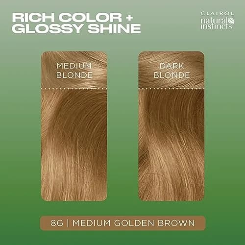 Clairol Natural Instincts Demi-Permanent Hair Dye 8G Medium Golden Blonde | Gradual Gray Blurring & Glossy Shine thumbnail 4