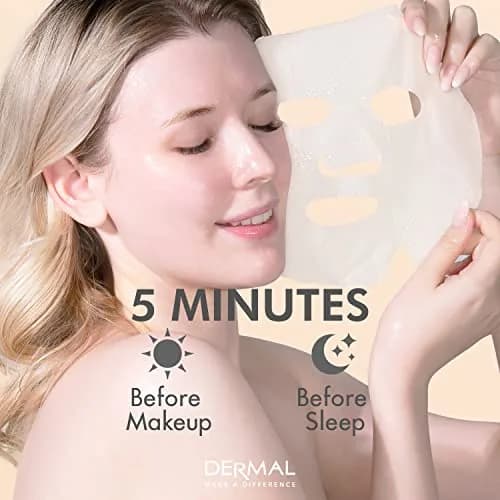 DERMAL 32 Collagen Korean Essence Sheet Mask Variety Pack, A+B Set (32 Count, 28.91ml Total) thumbnail 7