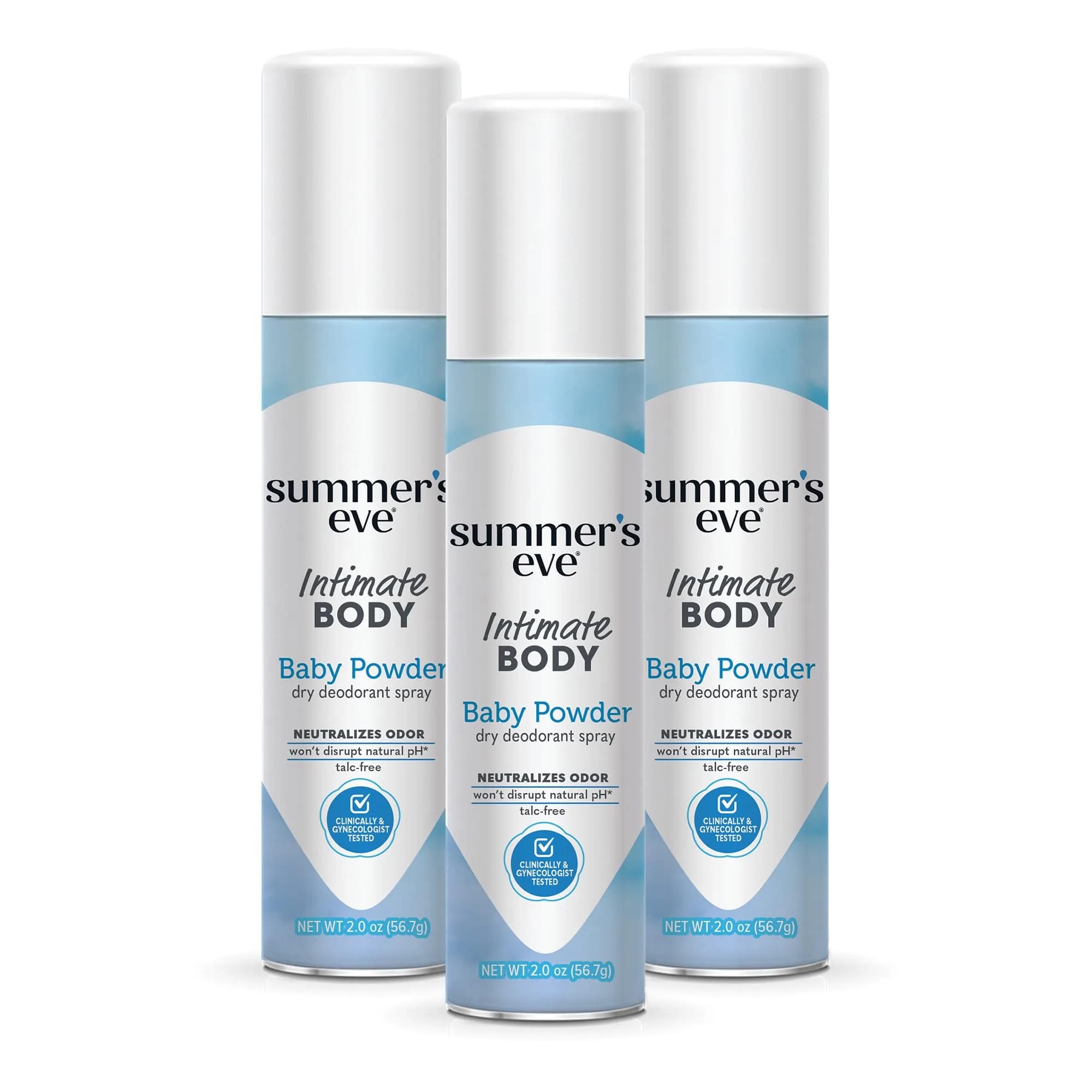 Summer's Eve Ultra Feminine Deodorant Spray 2 Oz (6 Fl Oz) | Gynecologist-Tested for Sensitive Skin — Baby Powder / 2 Ounce