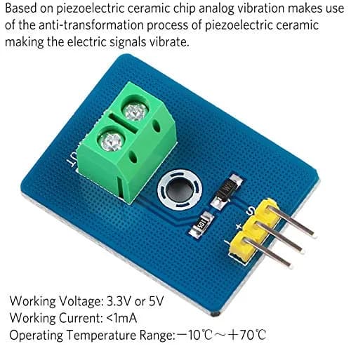 MakerHawk 4pcs Analog Ceramic Piezo Vibration Sensor Module 3.3V/5V | Detects Vibration Extent thumbnail 2