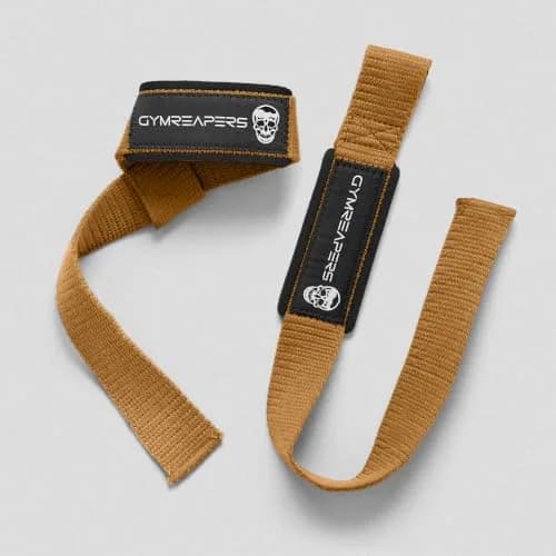 Gymreapers Lifting Wrist Straps with Neoprene Padding & 18" Cotton - Desert Tan | Secure Grip for Deadlifts & Weight Training thumbnail 5