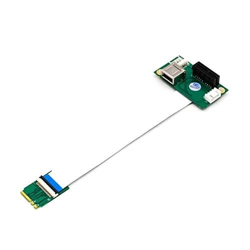 Mustpoint NGFF (M.2) Key A/E to PCI-E x1 + USB Riser Card 15cm & 25cm Cables | Support PCIe 1X/4X/8X/16X, USB 2.0, Windows 7+ thumbnail 1