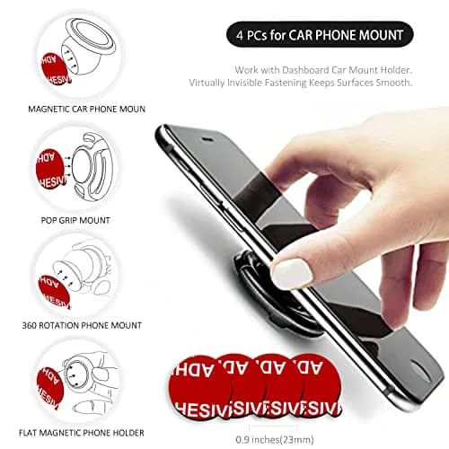 PKYAA Sticky Adhesive Replacement Pads 35mm & 23mm | Strong Hold for Car Mounts & Grips (8-Pack) thumbnail 3