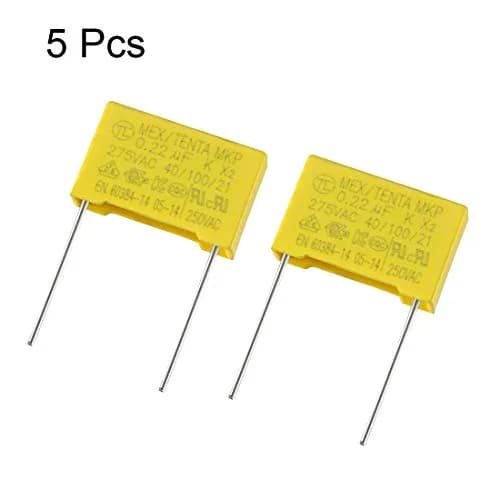 uxcell Safety Capacitors Polypropylene Film 0.22uF 275VAC X2 | Compact, Flame Retardant, Long Service Life thumbnail 2