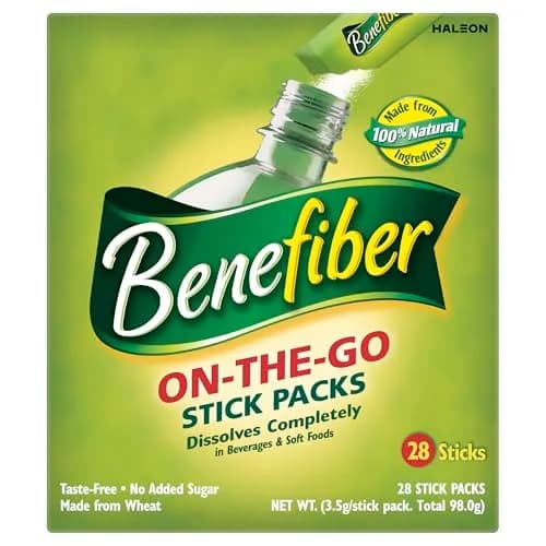 Benefiber Natural Fibre Supplement On-The-Go Stick Packs, 28 Count | Digestive Health Prebiotic Fiber thumbnail 2