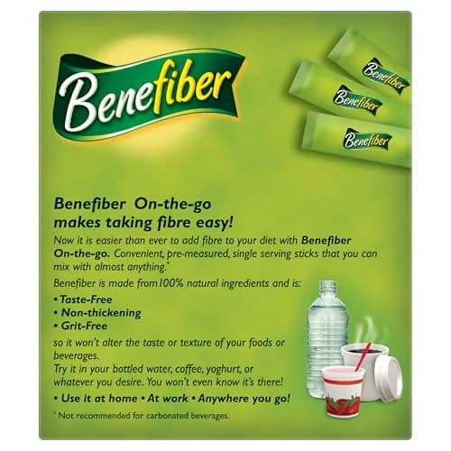 Benefiber Natural Fibre Supplement On-The-Go Stick Packs, 28 Count | Digestive Health Prebiotic Fiber thumbnail 3