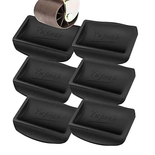 YupeaK Black Silicone Furniture & Bed Wheel Stoppers 6 Pack | Prevents Scratches & Sliding thumbnail 1