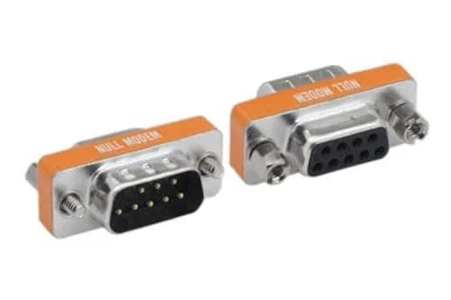 KENTEK Mini DB9 Male to Female Null Modem Adapter | RS-232 Crossover Data Transfer thumbnail 1