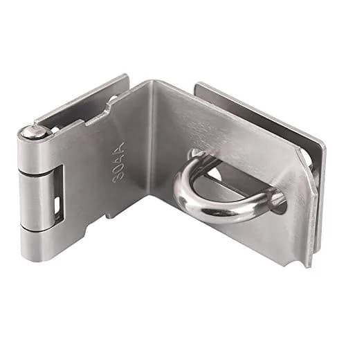 HOWDIA 90 Degree Hasp Latch 6.3cm (2.5 Inch) | Stainless Steel Security Lock for Sliding & Barn Doors thumbnail 1