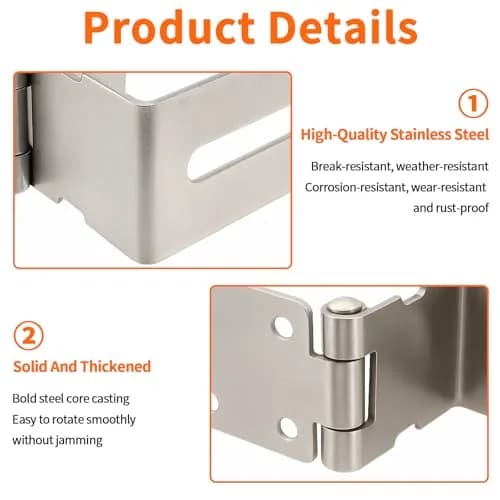 HOWDIA 90 Degree Hasp Latch 6.3cm (2.5 Inch) | Stainless Steel Security Lock for Sliding & Barn Doors thumbnail 8
