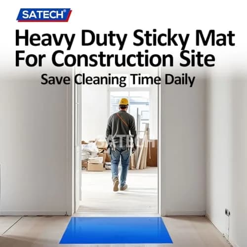 SATECH Blue Tacky Floor Mat 24" x 36" (Case of 4 Mats, 120 Sheets Total) | Sticky Cleanroom Entrance Mat thumbnail 3