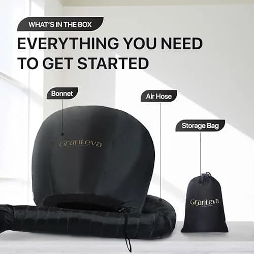Granteva Large Hooded Hair Dryer Attachment with Headband for Curly Hair, Speeds Drying Time, Deep Conditioning At Home thumbnail 5
