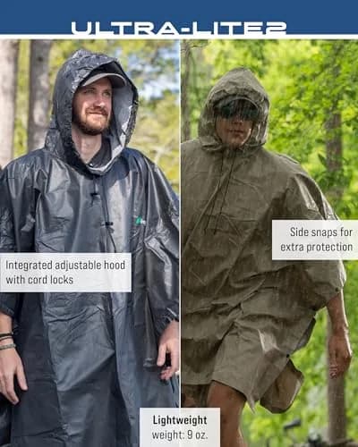 FROGG TOGGS Ultra-Lite2 Poncho Carbon Black | Waterproof Breathable Rain Gear for Indian Monsoons thumbnail 5