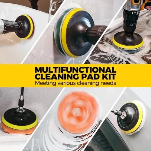 Holikme Drill Brush Set 11 Pieces | Deep Surface & Grout Cleaning with Power Scrubber thumbnail 3