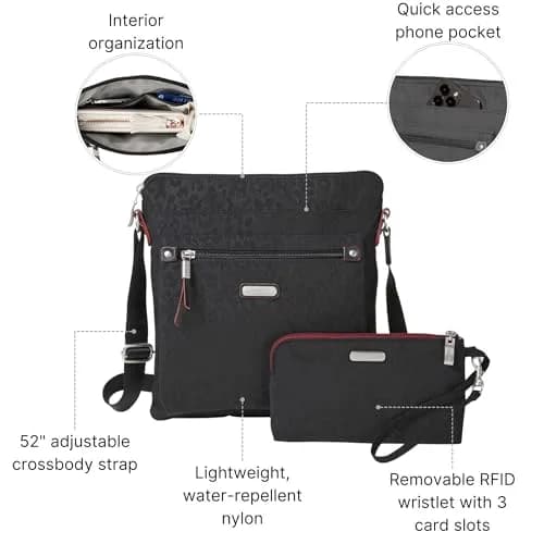 Baggallini Go Bagg with RFID Wristlet - Lightweight Travel Crossbody Bag for Women thumbnail 3