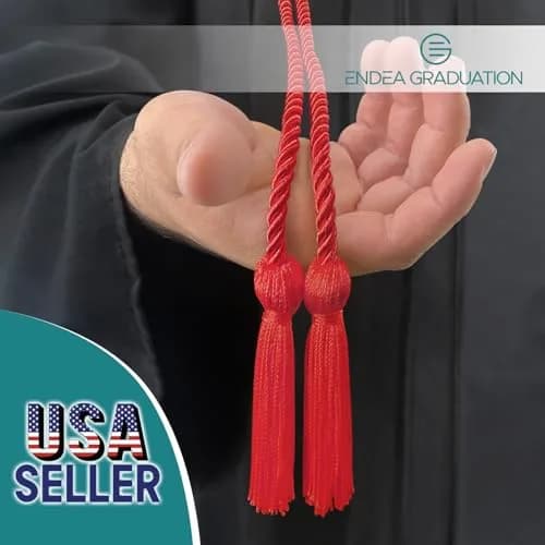 Endea Graduation Double Honor Cord (Red) | 63-inch Polyester Graduation Cord with Tassel thumbnail 2