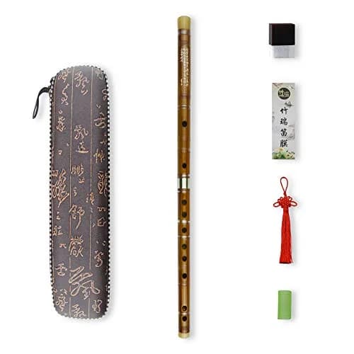 PHYSKOW C Key Dizi Bitter Bamboo Flute for Beginners | Traditional Chinese Instrument, 26in, Melodious Tone thumbnail 1