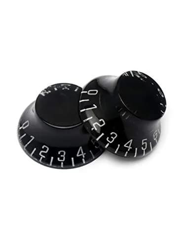 Metallor Black Top Hat Guitar Knobs for Gibson Les Paul Style Electric Guitars, 6mm Spline Shaft (4-Pack) thumbnail 5