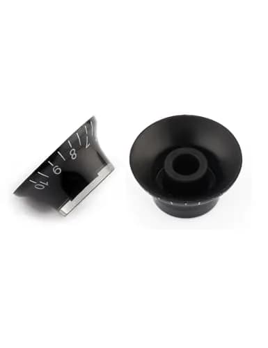 Metallor Black Top Hat Guitar Knobs for Gibson Les Paul Style Electric Guitars, 6mm Spline Shaft (4-Pack) thumbnail 3