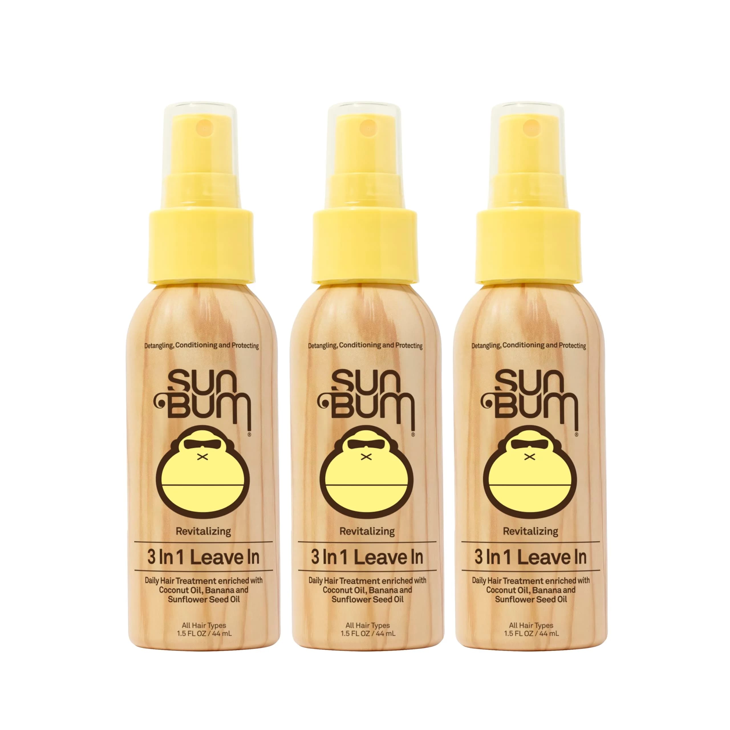 Sun Bum Revitalizing Leave In Conditioner Detangler Spray 156 g (4.5 Fl Oz) 3-Pack | Detangles, Conditions & Protects Hair - main product image