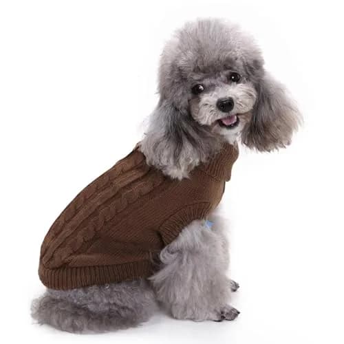 CHBORCHICEN Knitted Small Dog Sweater, Turtleneck Pullover | Warm Winter Puppy Clothes thumbnail 3