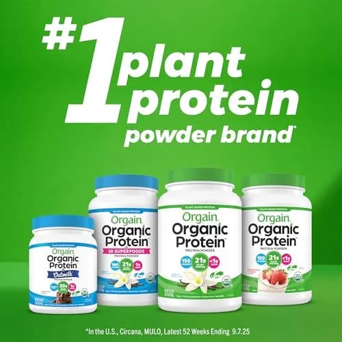 Orgain Organic Vegan Protein Powder Vanilla Bean 162g (5.7 oz) | 21g Protein Per Serving thumbnail 7
