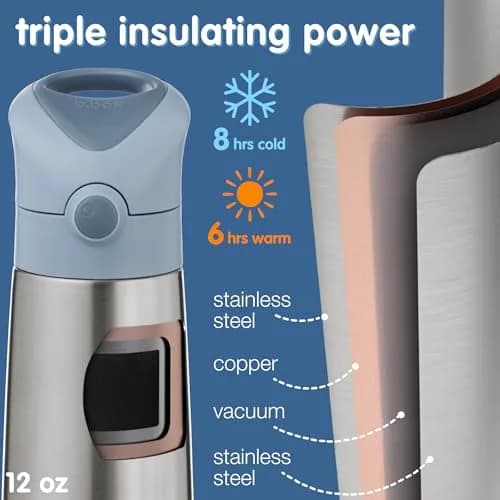 b.box Insulated Water Bottle for Kids, 355ml (12 oz) Passion Splash | Keeps Drinks Cold Up to 8 Hours thumbnail 4