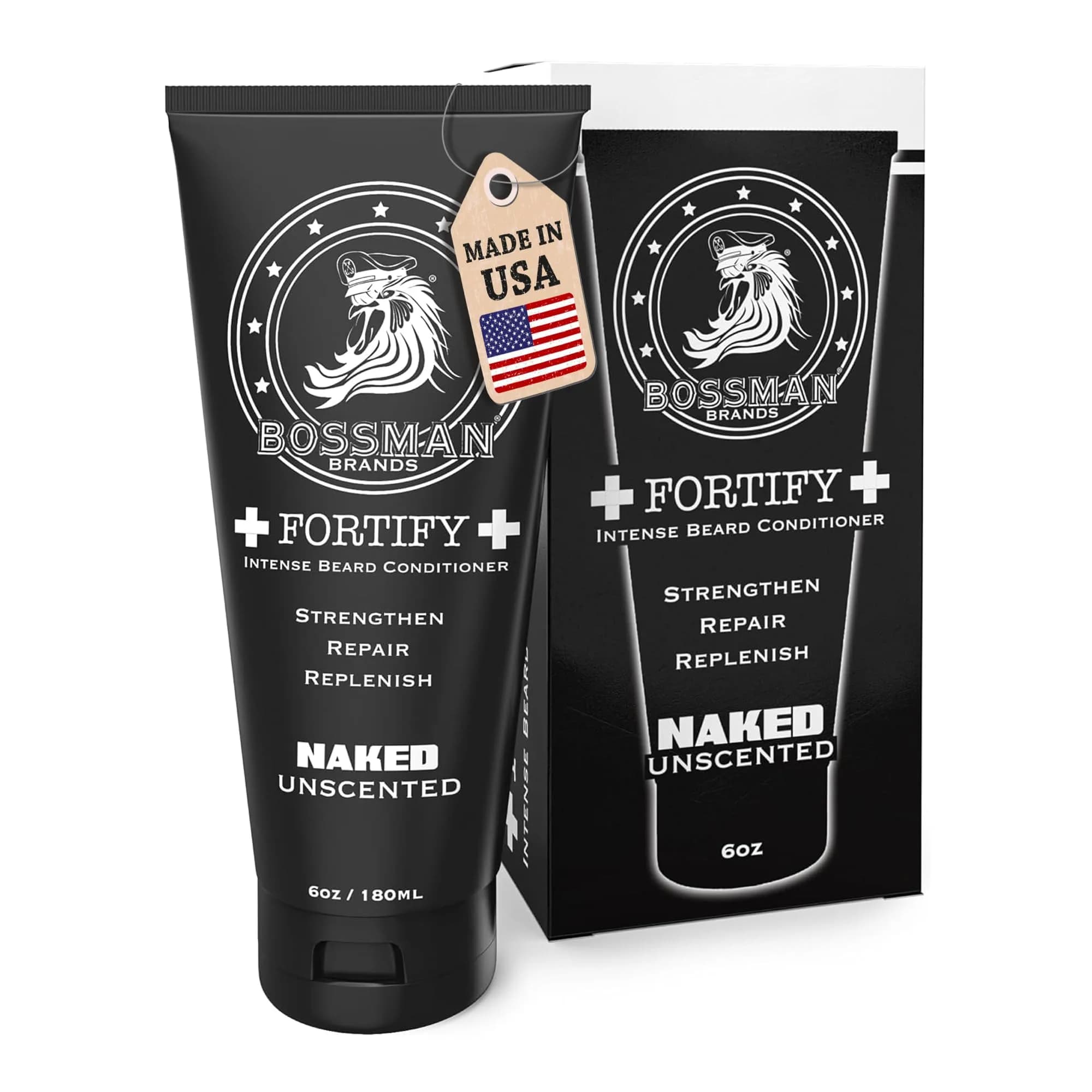 Bossman Fortify Intense Beard Conditioner for Men (Unscented) 118ml (4 Fl Oz) | Strengthens & Softens Beard - main product image