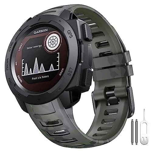 NotoCity Garmin Instinct Band, Soft Silicone Replacement Strap 22mm | Camouflage Army Green thumbnail 1