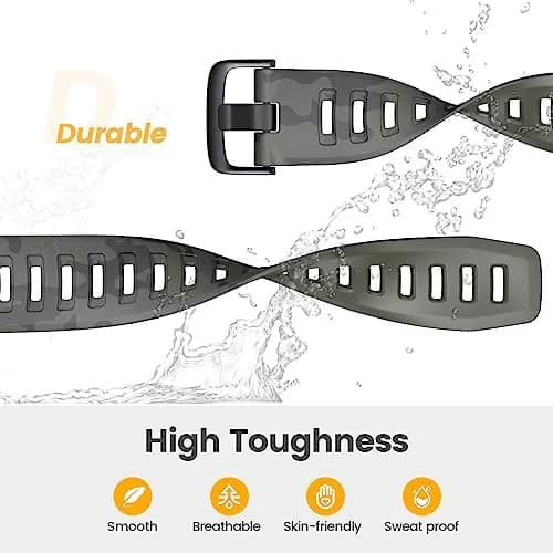 NotoCity Garmin Instinct Band, Soft Silicone Replacement Strap 22mm | Camouflage Army Green thumbnail 2