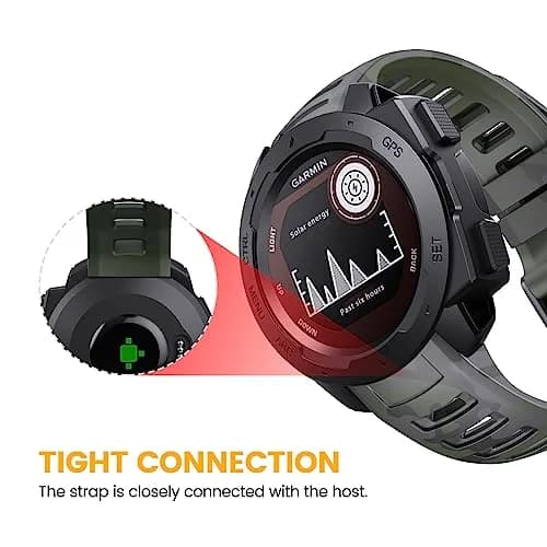 NotoCity Garmin Instinct Band, Soft Silicone Replacement Strap 22mm | Camouflage Army Green thumbnail 3