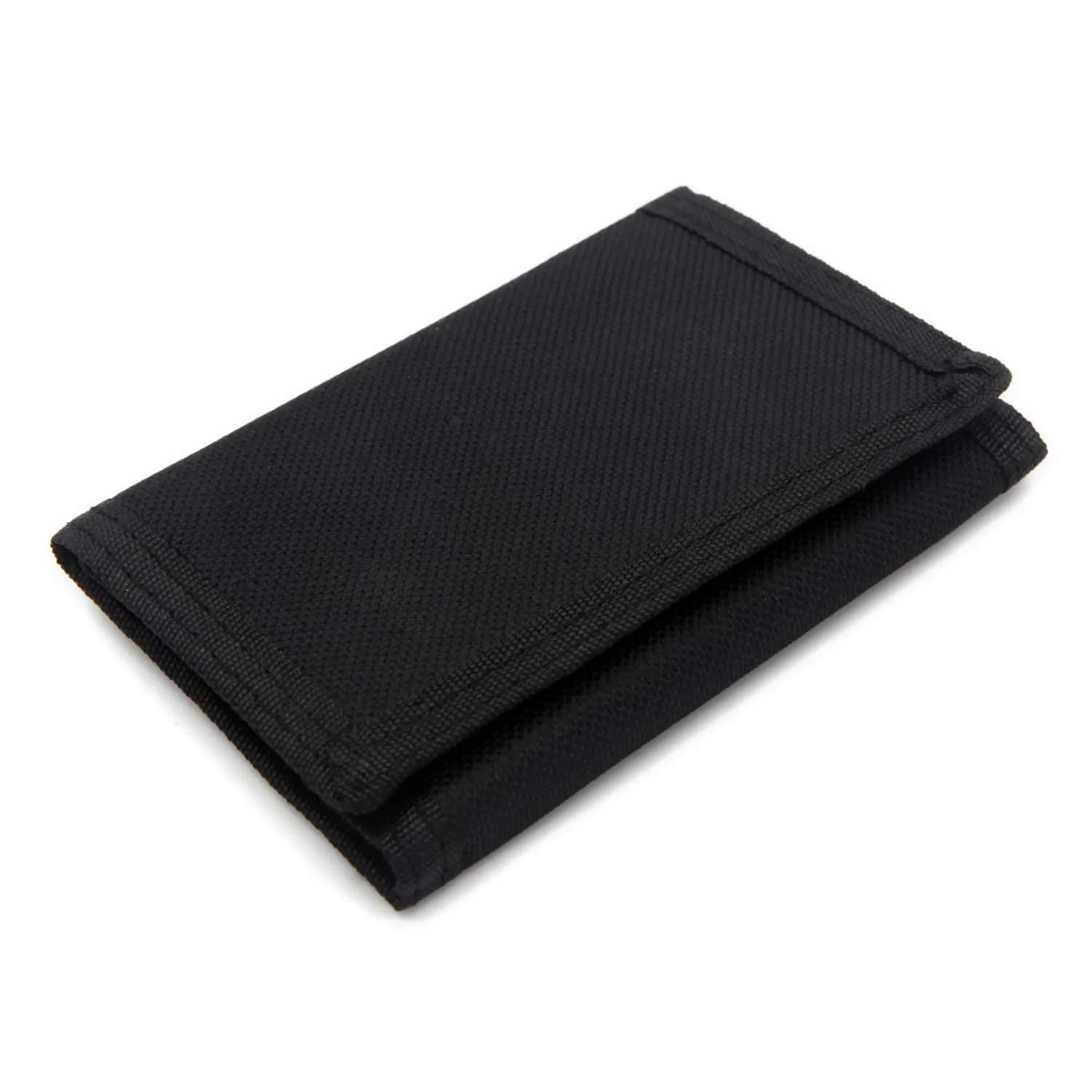JONYEE Kids Camouflage Wallet with Hook & Loop Closure, 12.3cm (4.7in) | Durable Nylon Boys and Girls Wallet — Black