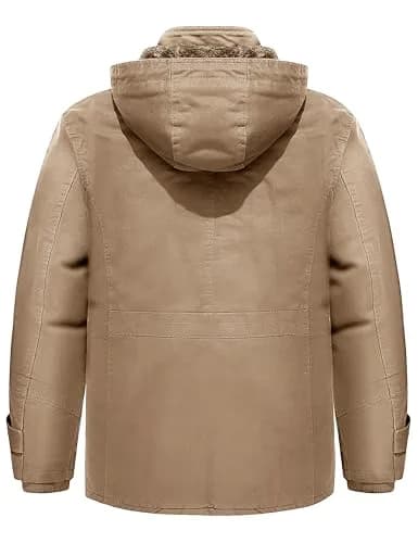 TACVASEN Men's Winter Jacket Fleece Lined Military Thick Coat Khaki L | Windproof & Warm thumbnail 3