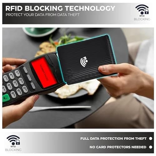 Oak Leathers Charcoal Trifold Wallet RFID Blocking Slim with ID Window thumbnail 3