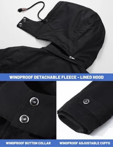 TACVASEN Men's Winter Jacket Fleece Lined Military Thick Coat Black Large | Warm, Windproof Outerwear thumbnail 5