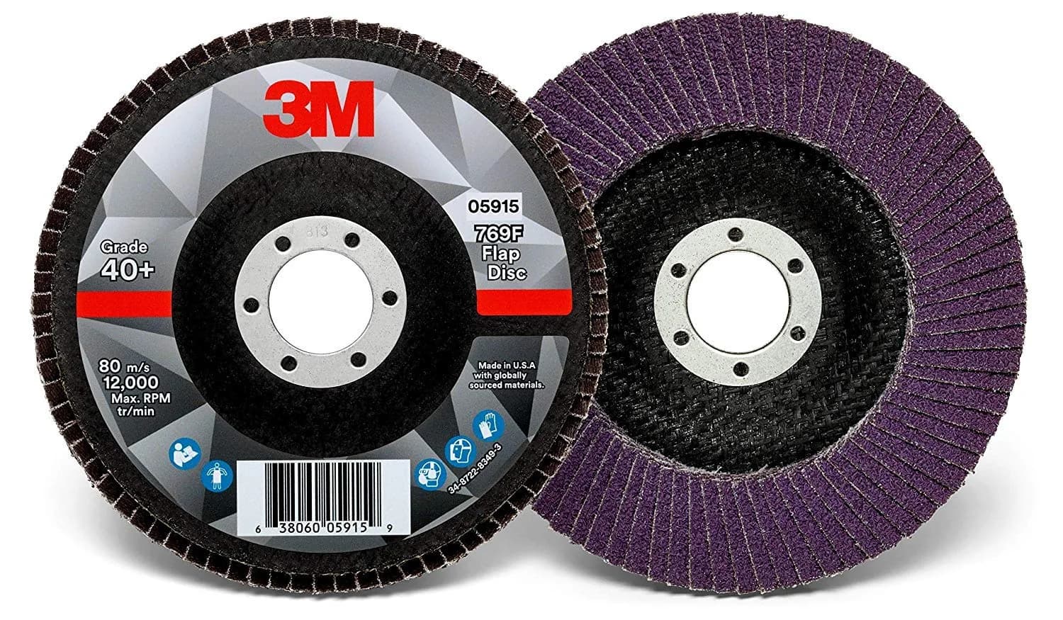 3M Flap Disc, 769F, 40+, T29, 4.5 in x 7/8 in | High-Performance Abrasive for Metalwork — 5 in