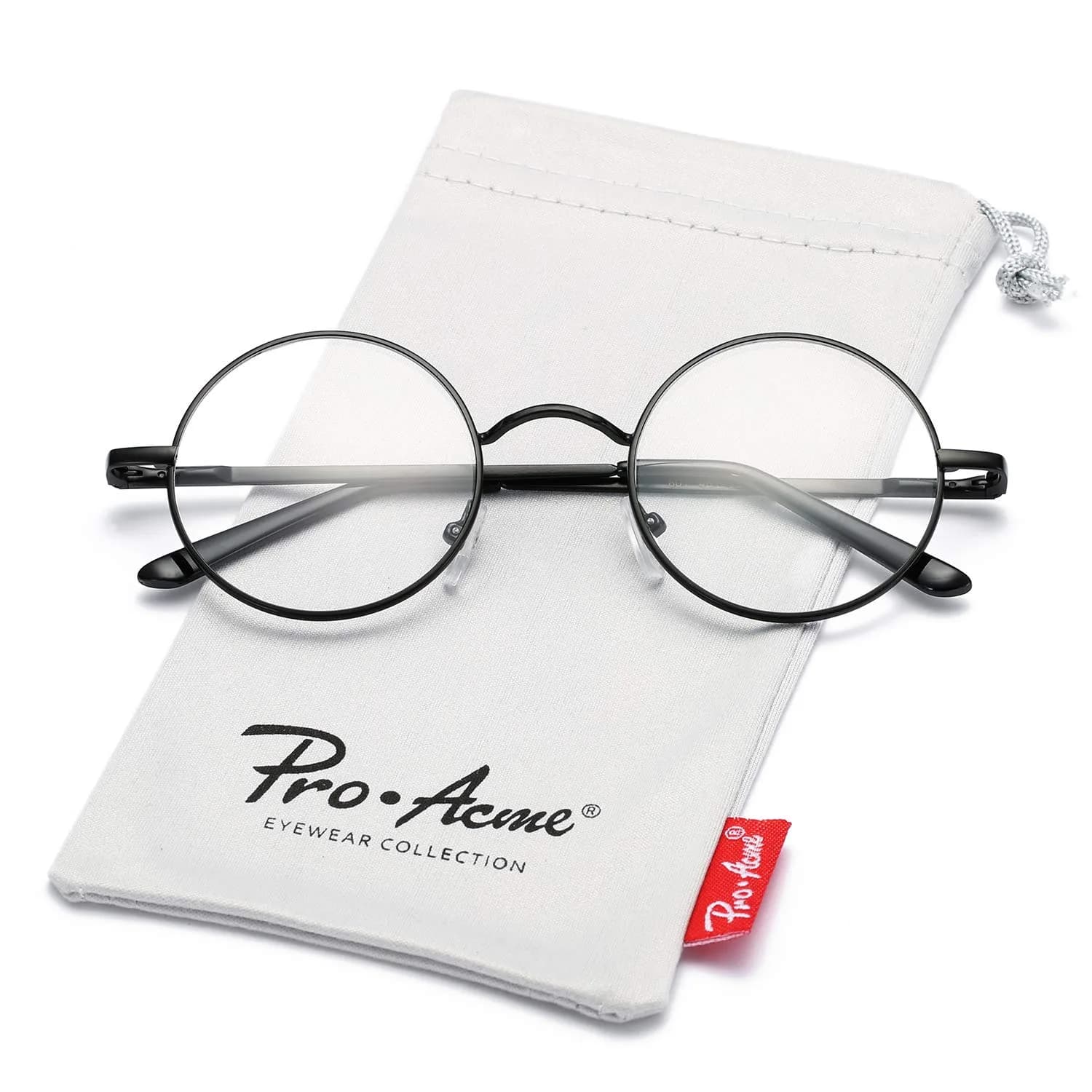 Pro Acme Retro Round Clear Lens Glasses | 46mm (1.81") Lens Width