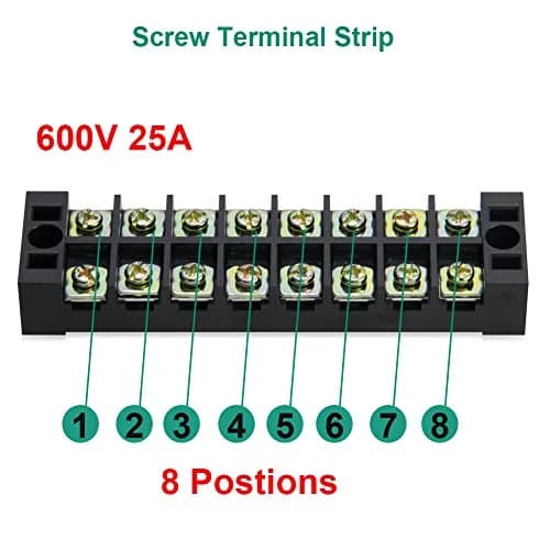 MILAPEAK Terminal Block Strip 8 Circuits 600V 25A | Secure Wiring & Neat Installations thumbnail 4