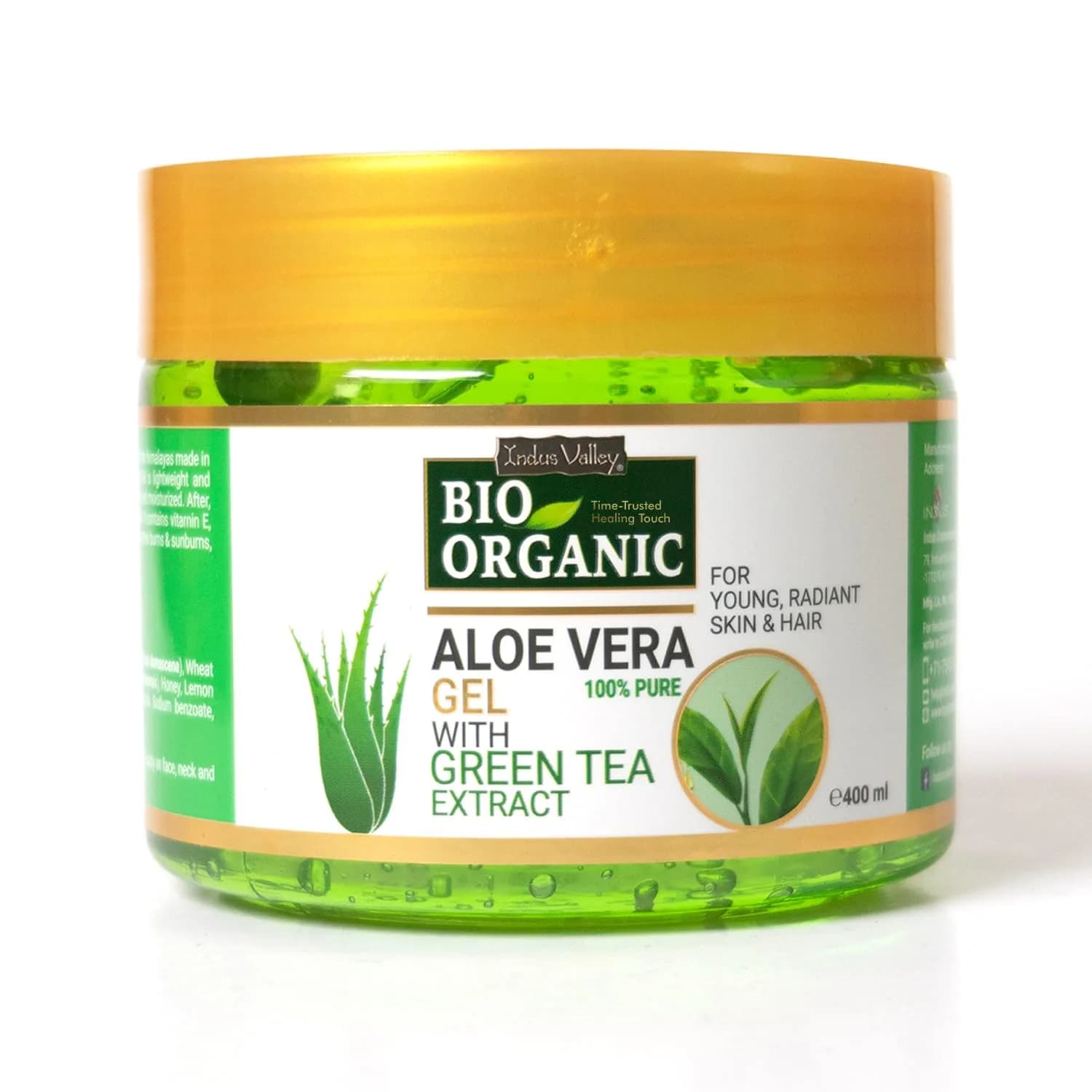 INDUS VALLEY Neem Leaf Powder & Aloe Vera Gel Combo Pack 100g Powder + 175ml Gel | Natural, Organic & Pure — Aloe Vera Gel