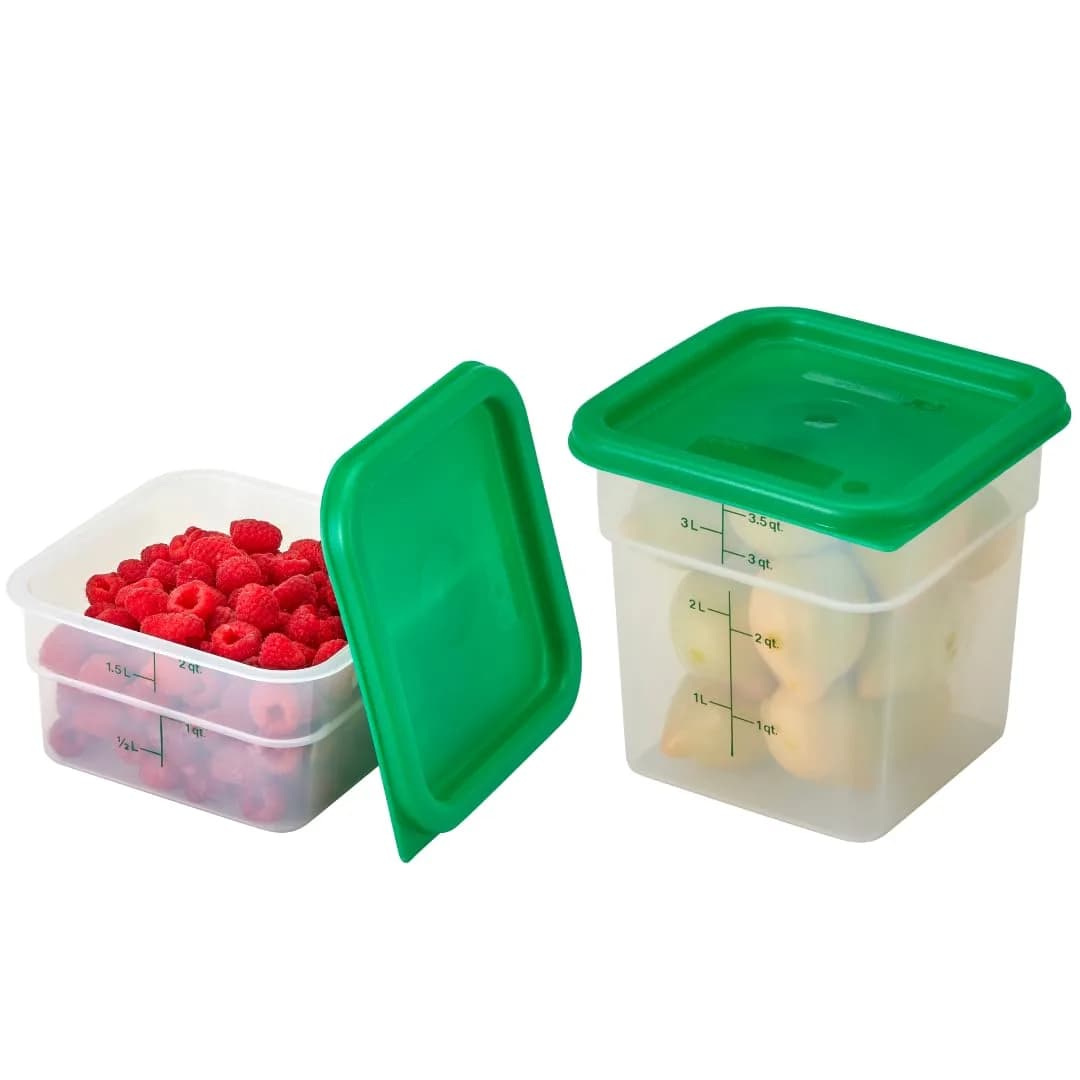 Cambro Classic Series Square Food Storage Container 6 QT (5.7L) | Airtight & Stain-Resistant for Indian Kitchens — 2 QT + 4 QT Set