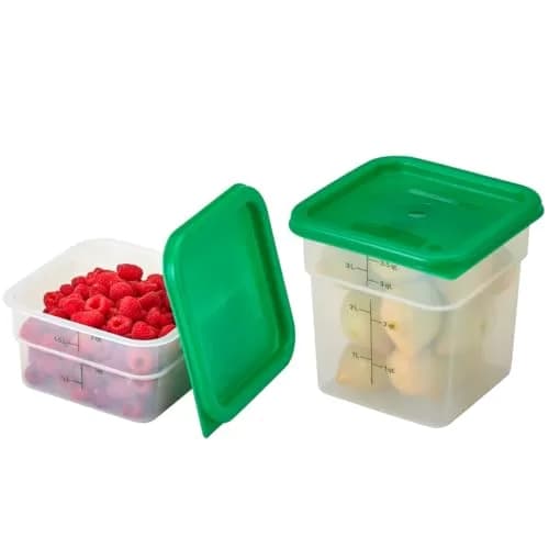 Cambro Classic Series Square Food Storage Container Set with Lids | 1.9L (2 QT) & 3.8L (4 QT) | Commercial Grade thumbnail 1