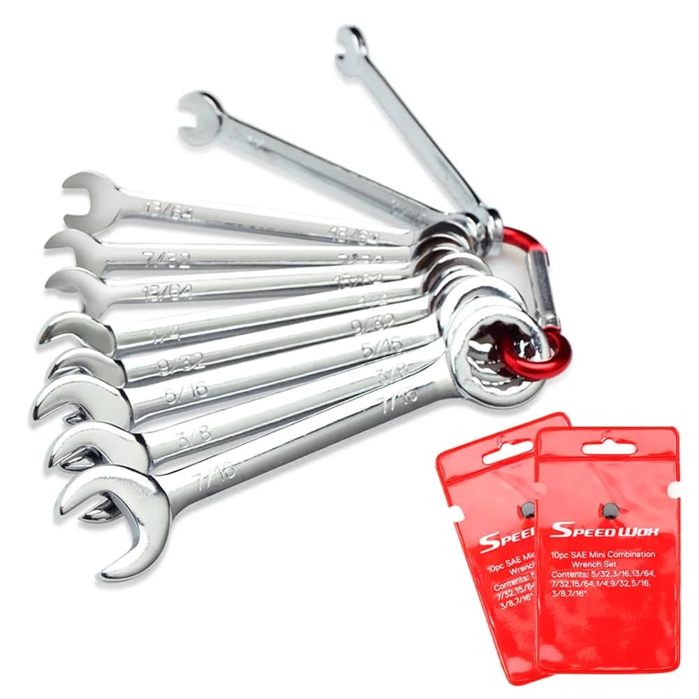 SPEEDWOX Mini SAE Wrench Set, 10-Piece, Open/Box End, High Carbon Steel, Heat Treated | Durable Hand Tools for Automotive & Home - main product image