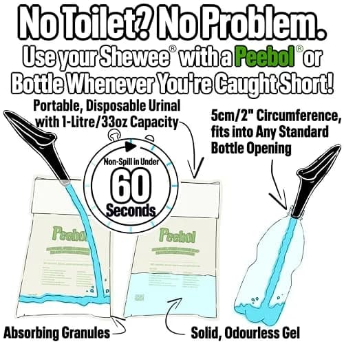 SHEWEE Flexi Female Urinal Funnel Black | Stand to Pee Device for Women thumbnail 7