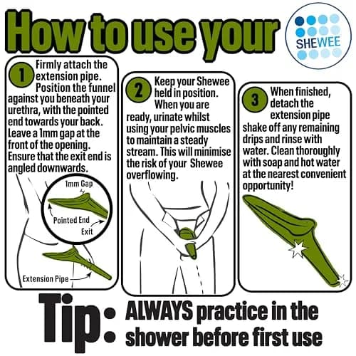 SHEWEE Flexi Female Urinal Funnel 35g (1.23oz) NATO Green | Stand to Pee Device for Women thumbnail 5