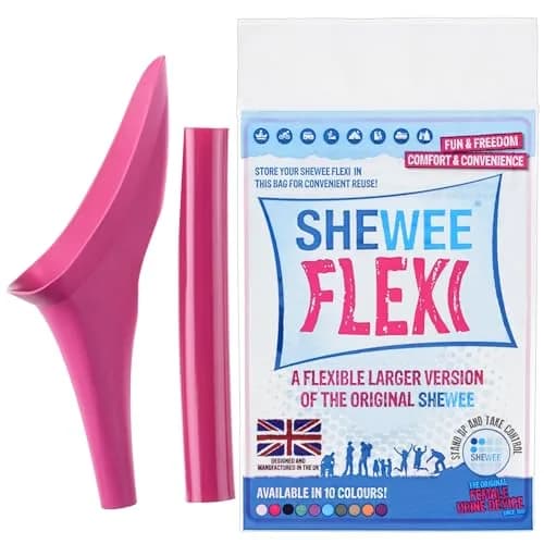 SHEWEE Flexi Female Urinal Funnel with Extension Pipe | Reusable, Portable, Pink (35g) thumbnail 1