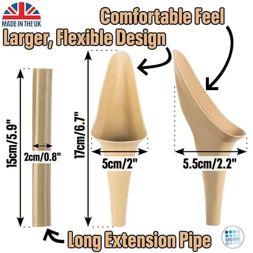 SHEWEE Flexi Female Urinal Funnel with Extension Pipe | Desert Sand, 35g (1.23oz) thumbnail 6