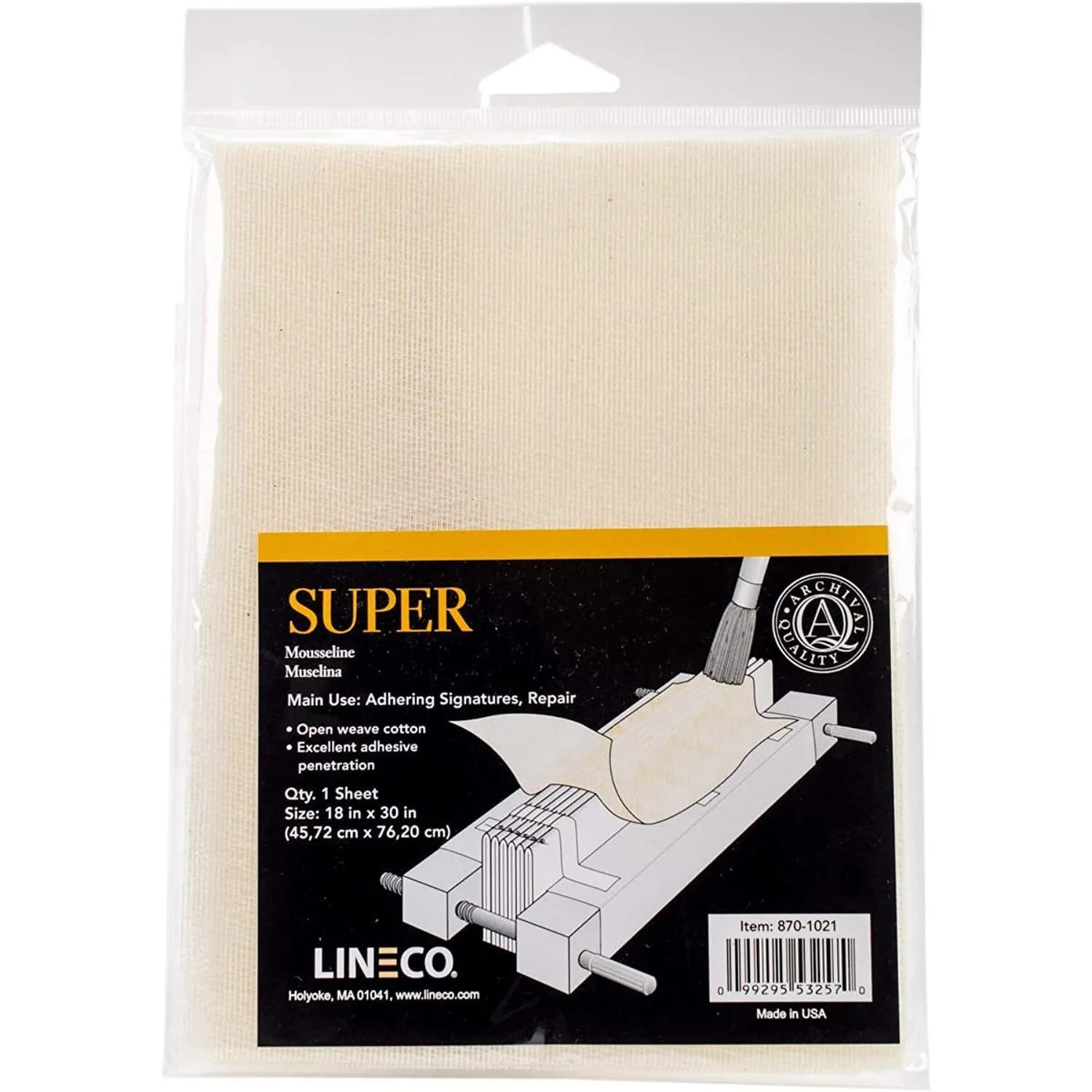 Lineco Bookbinding Super Cloth 18x30 Inch (Pack of 2) | Archival Acid-Free Cotton for Flexible Binding - main product image